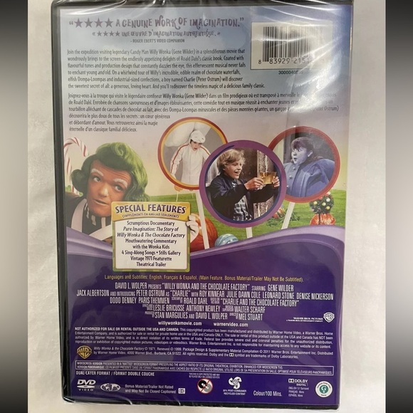 Brand New Willy Wonka and the Chocolate Factory DVD Original Gene Wilder 1971​ - Picture 2 of 3